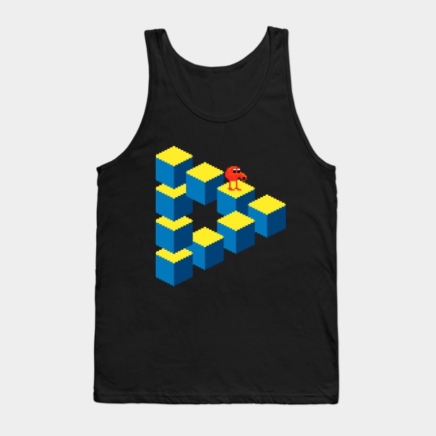 Q*bert - pixel art Tank Top by taguzga